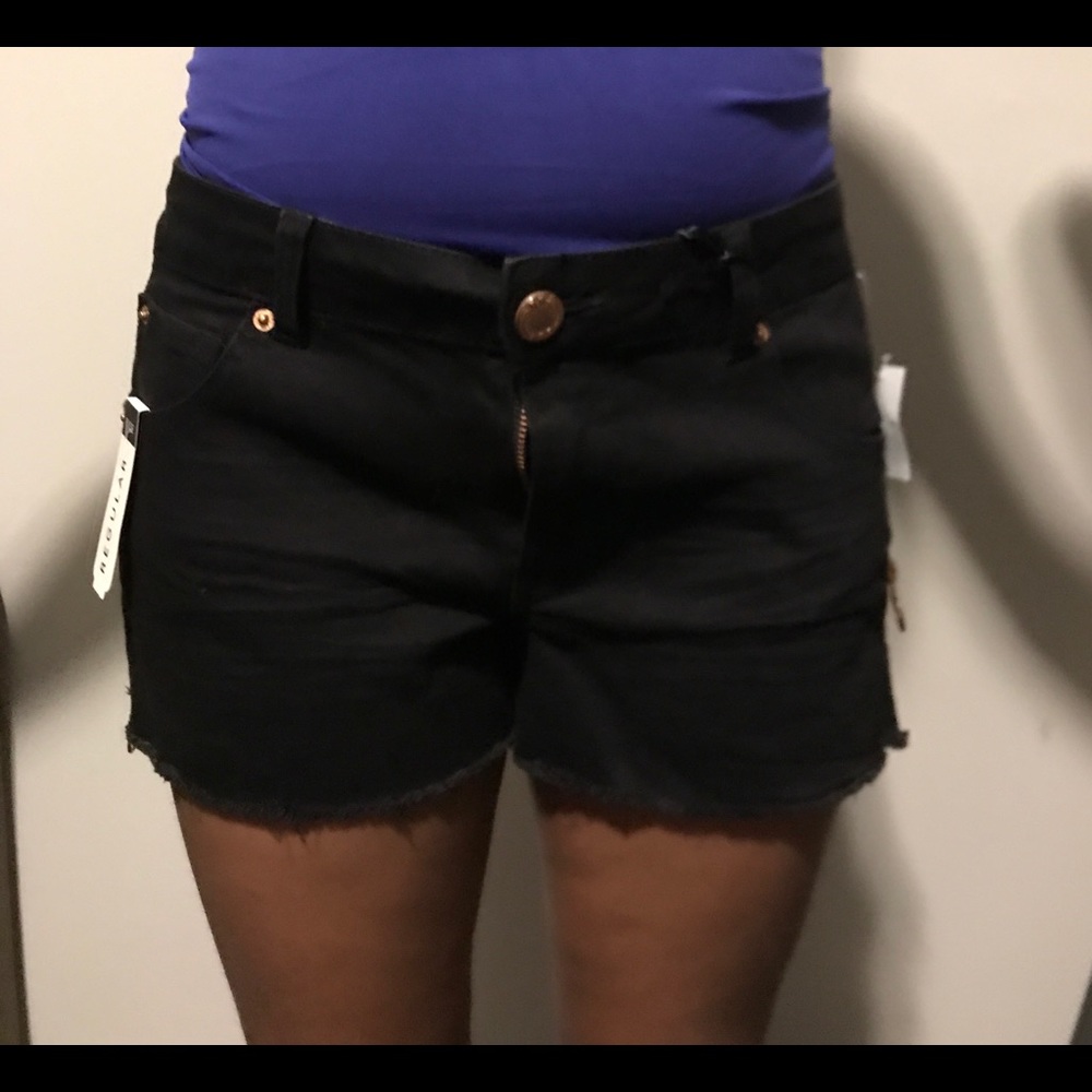 Black jean shorts